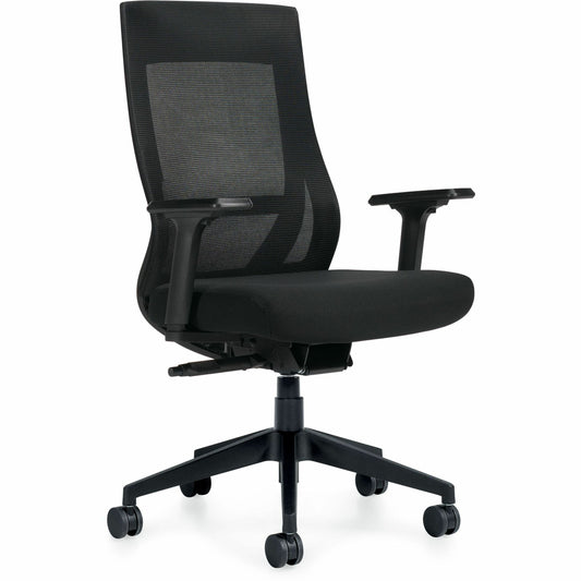 Zim High Back Weight Sensing Synchro-Tilter, Mesh Back and Uph Seat, Black/ Black