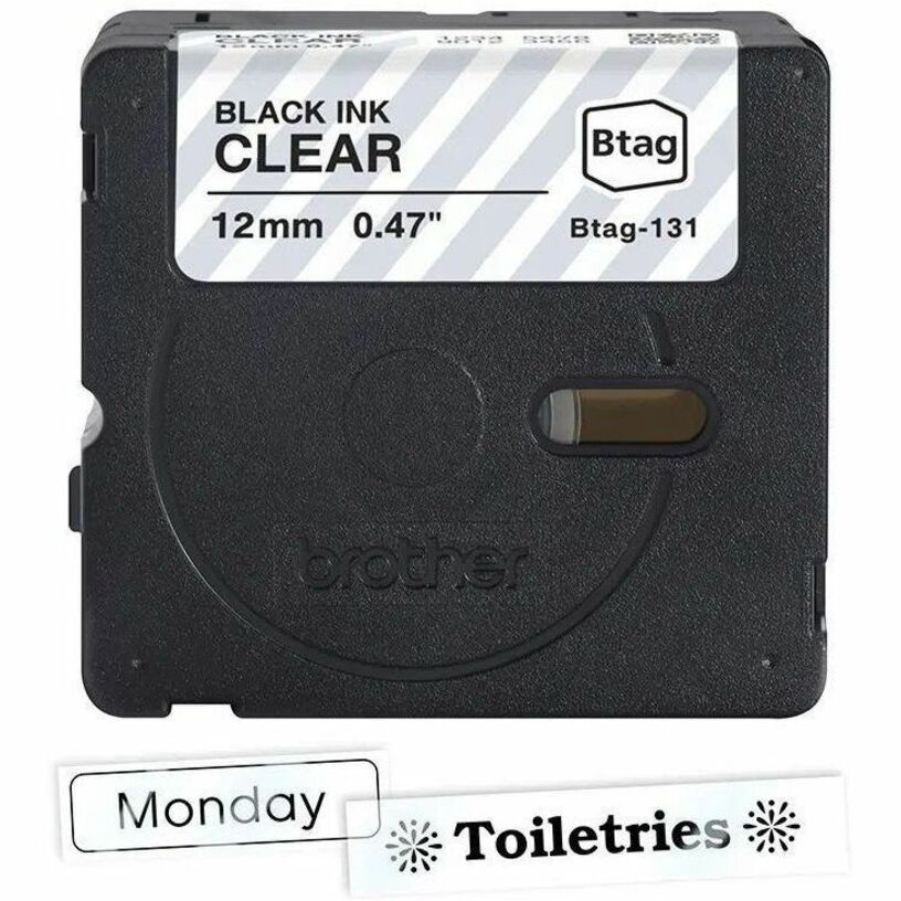 Brother P-touch BTAG-131 Black on Clear Label Tape - BTAG131
