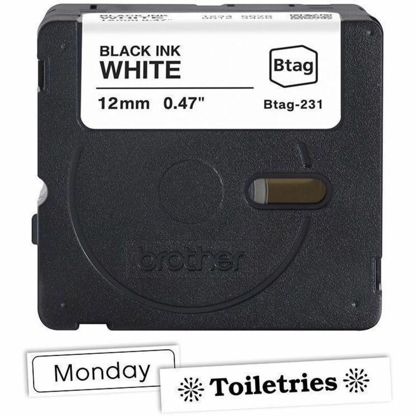 Brother P-touch BTAG-231 Black on White Label Tape - BTAG231