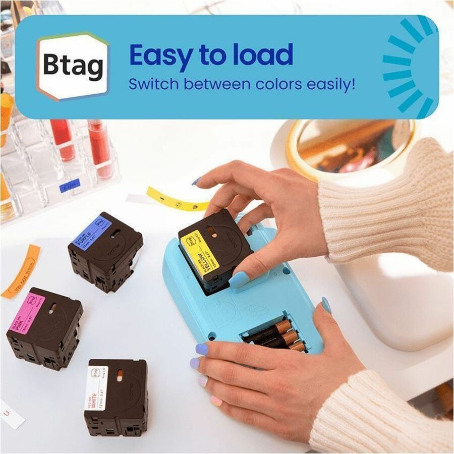 Brother P-touch BTAG-335 White on Black Label Tape - BTAG335