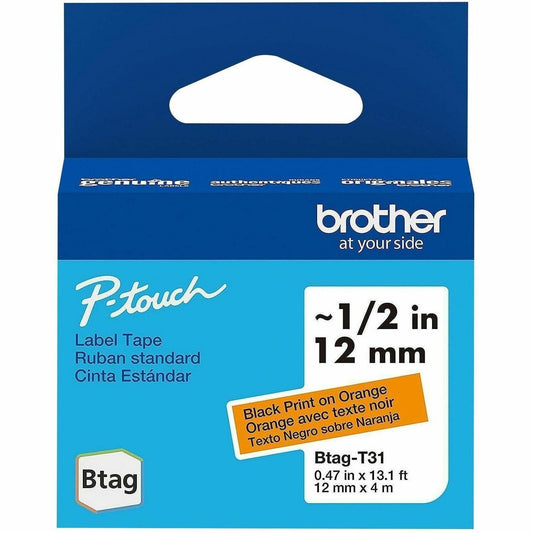 Brother P-touch BTAG-T31 Black on Orange Label Tape