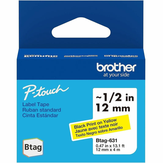 Brother P-touch BTAG-631 Black on Yellow Label Tape