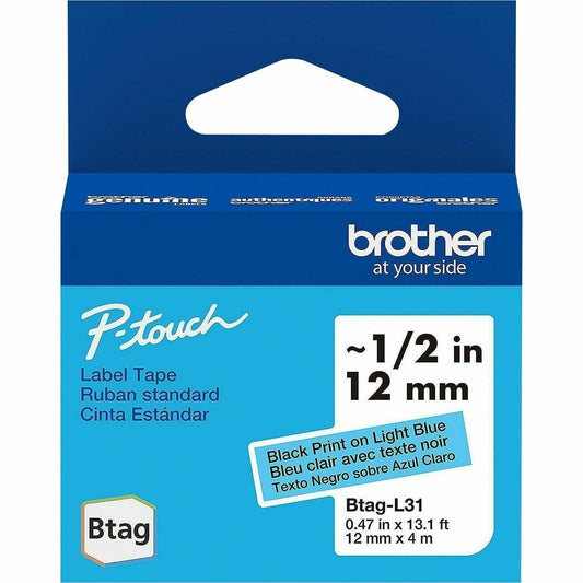 Brother P-touch BTAG-L31 Black on Light Blue Label Tape