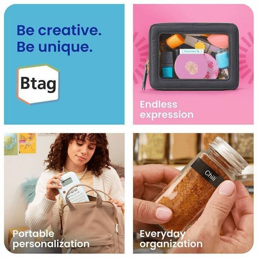 Brother P-touch BTAG-F35 White on Purple Label Tape - BTAGF35