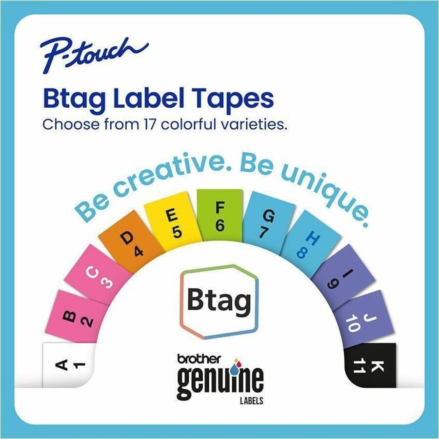 Brother P-touch BTAG-F35 White on Purple Label Tape - BTAGF35