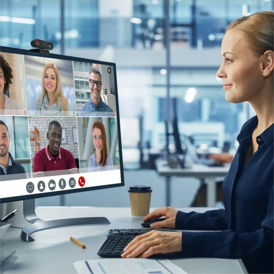 j5create JVU250 Webcam - 2 Megapixel - 30 fps - Black - USB Type A/USB Type C - 1 Each - JVU250