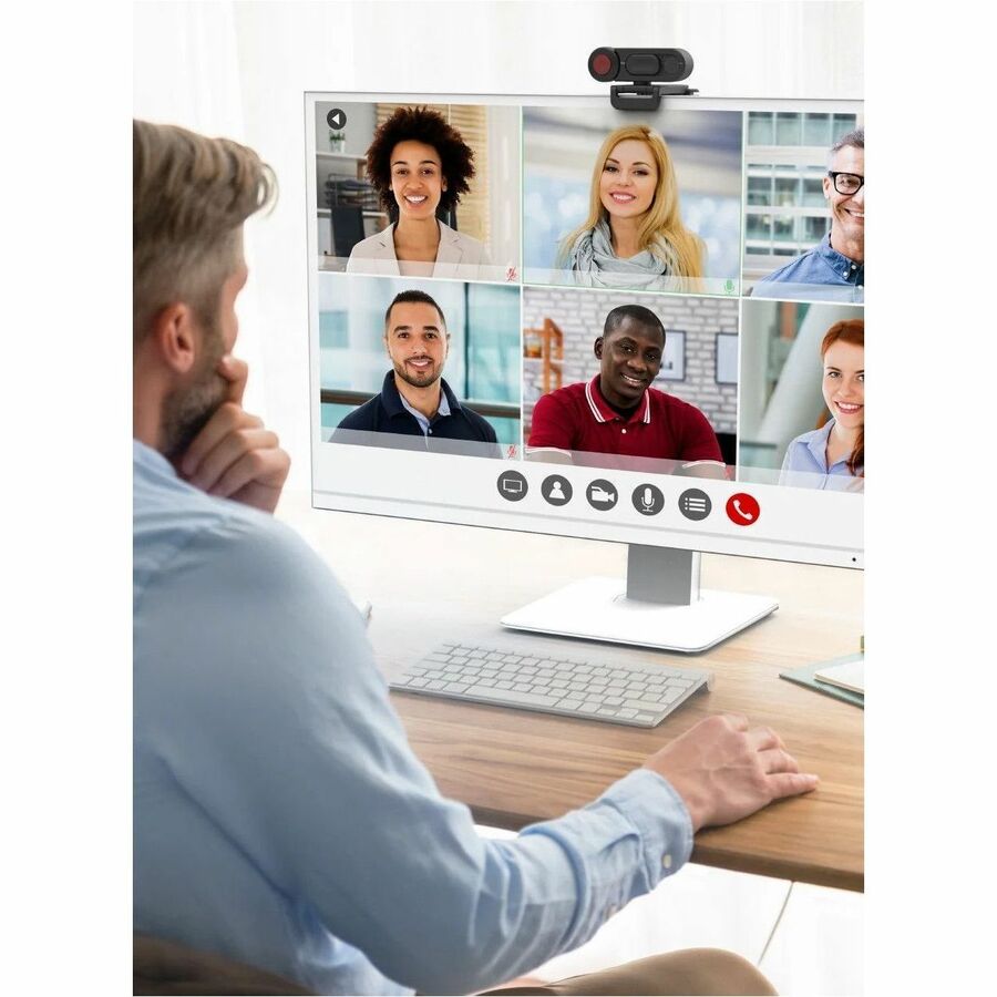 j5create JVU250 Webcam - 2 Megapixel - 30 fps - Black - USB Type A/USB Type C - 1 Each - JVU250