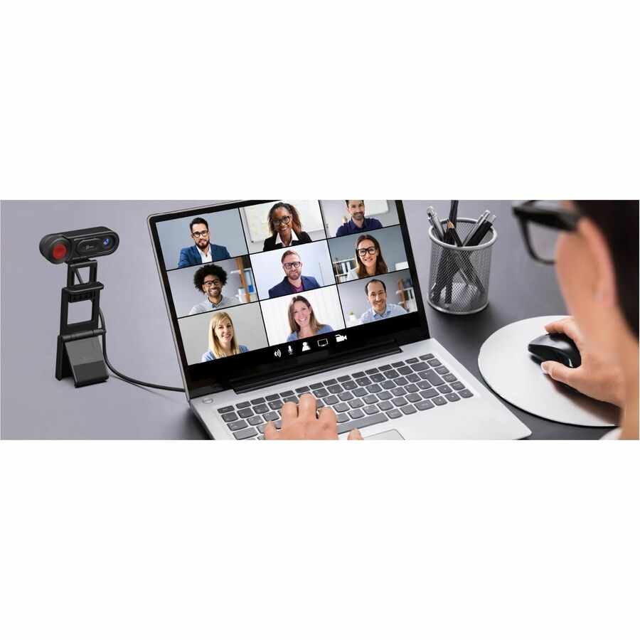 j5create JVU250 Webcam - 2 Megapixel - 30 fps - Black - USB Type A/USB Type C - 1 Each - JVU250