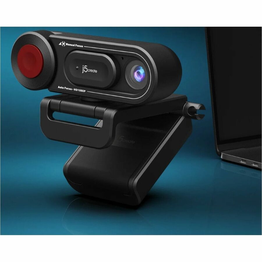 j5create JVU250 Webcam - 2 Megapixel - 30 fps - Black - USB Type A/USB Type C - 1 Each - JVU250