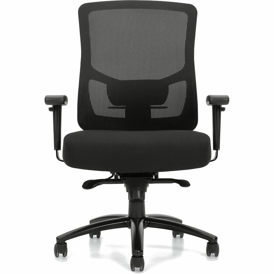 Raven 400 High Back Heavy Duty Synchro-Tilter, Mesh Back and Uph Seat, Black/Black - OTG10703B