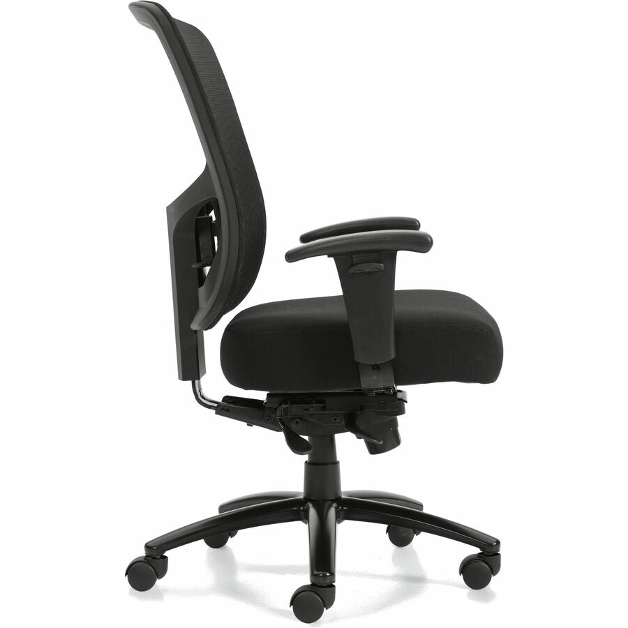 Raven 400 High Back Heavy Duty Synchro-Tilter, Mesh Back and Uph Seat, Black/Black - OTG10703B