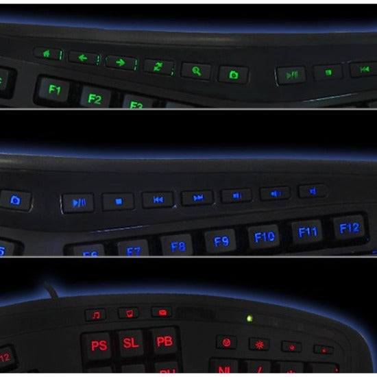 Adesso AKB-150EB Color Illuminated Ergonomic Keyboard - AKB-150EB-FR