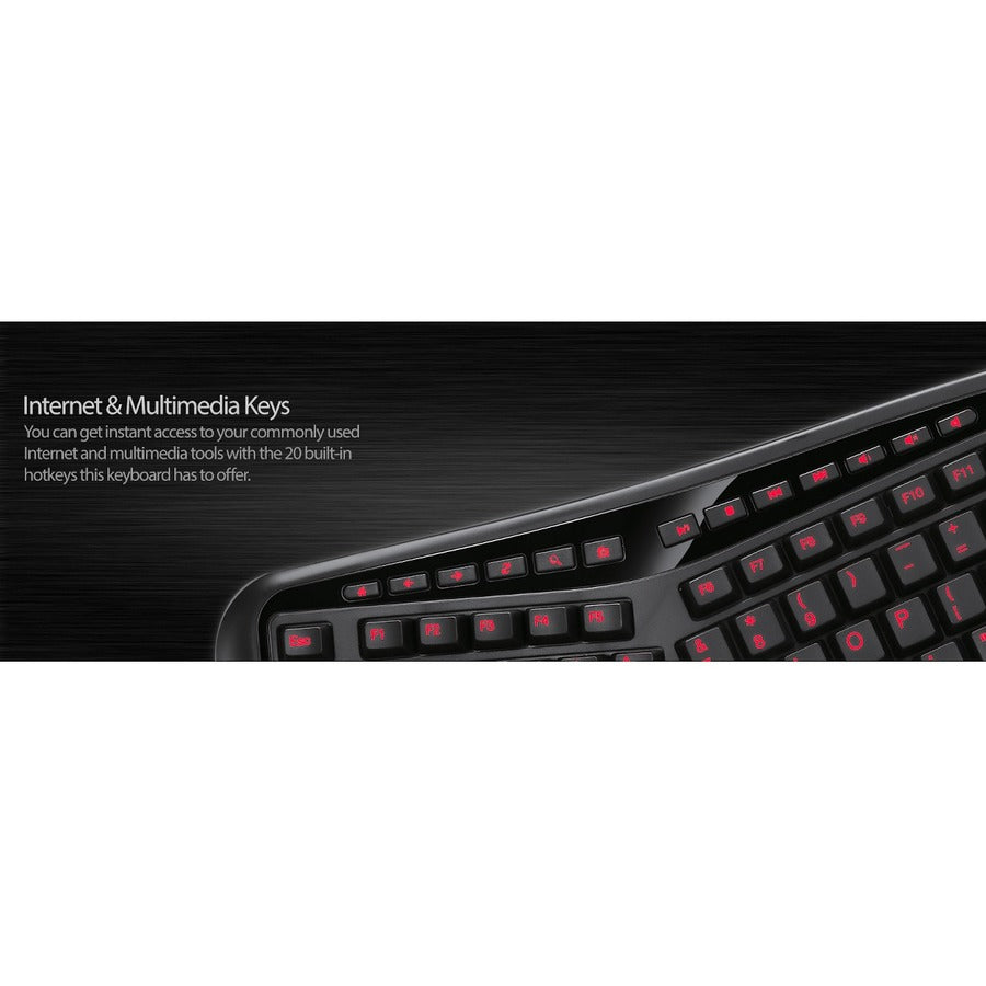 Adesso AKB-150EB Color Illuminated Ergonomic Keyboard - AKB-150EB-FR