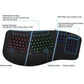 Adesso AKB-150EB Color Illuminated Ergonomic Keyboard - AKB-150EB-FR