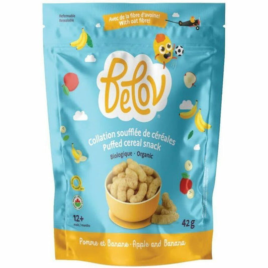 Belov Puffed Cereal Snack -Organic Apple and Banana