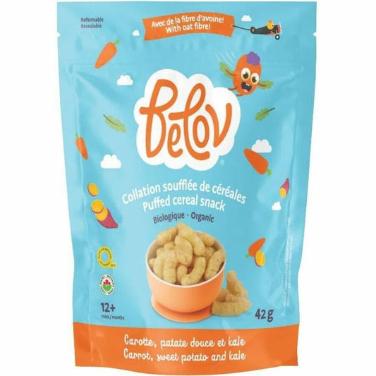 Belov Puffed Cereal Snack - Organic Carrot, Sweet Potato and Kale