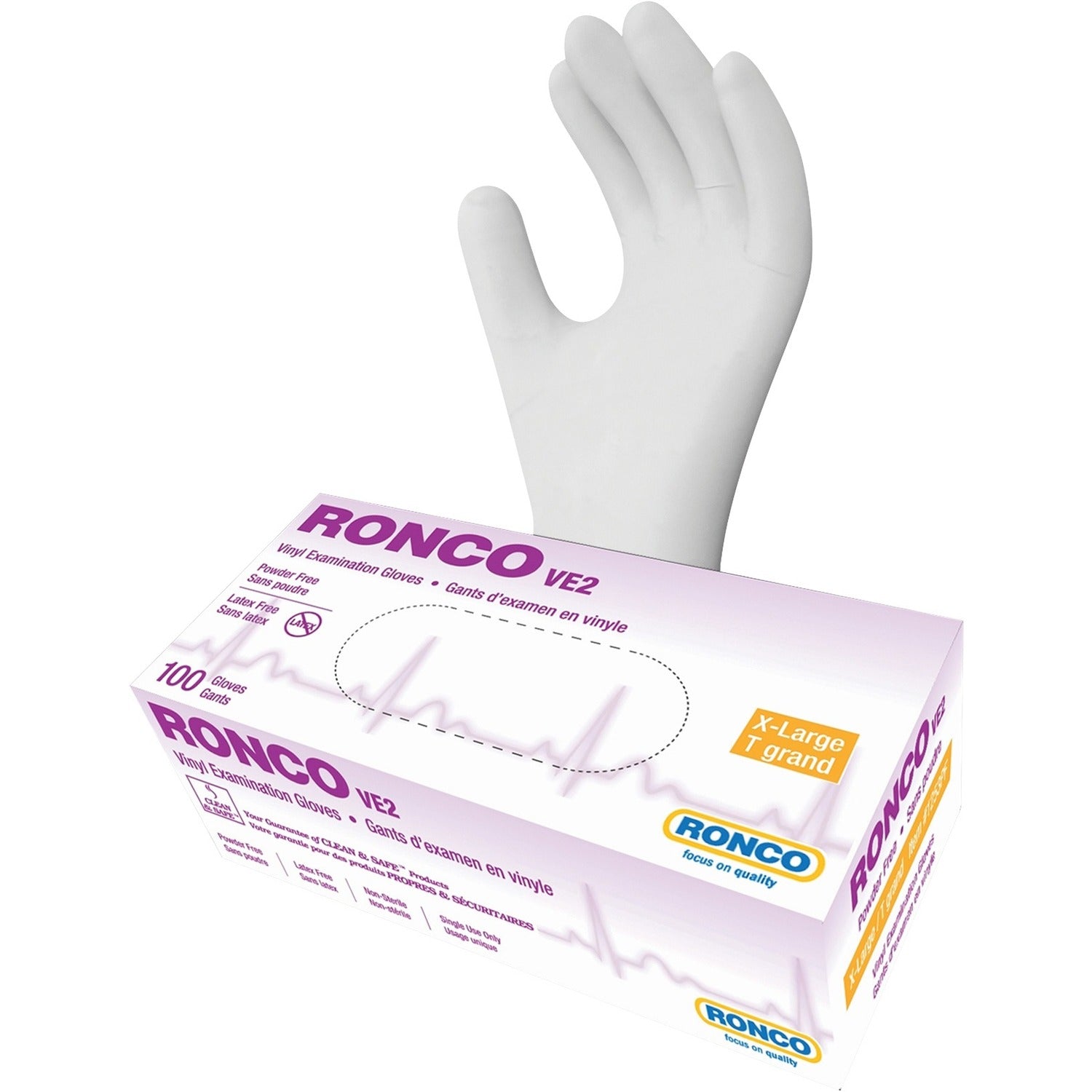 RONCO VE2 Vinyl Examination Glove (4 mil)