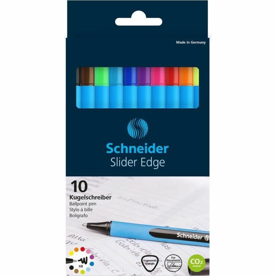 Schneider Slider Edge Ball Point Pens Assorted Colours 10/pkg