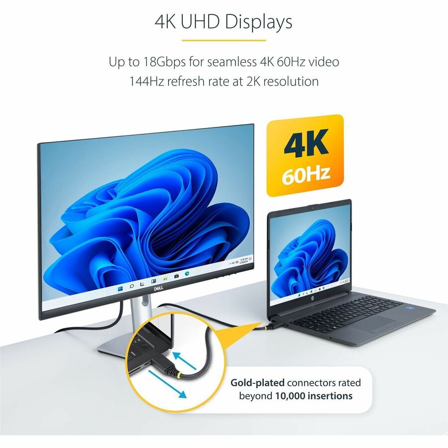 StarTech.com 20ft (6m) Premium Certified High Speed HDMI Cable, 4K 60Hz/1440p 144Hz, 18Gbps, UHD HDMI 2.0 Cord, TPE Jacket - HDMI2-CABLE-4K60-20F