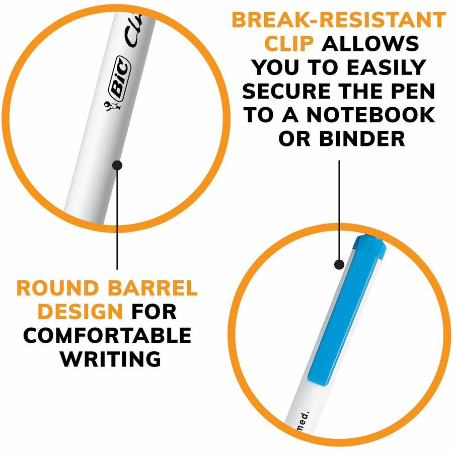 BIC Clic Stic Fashion Retractable Ball Point Pen, Blue, 12 Pack - CSM11 BLU-CA-NVXC
