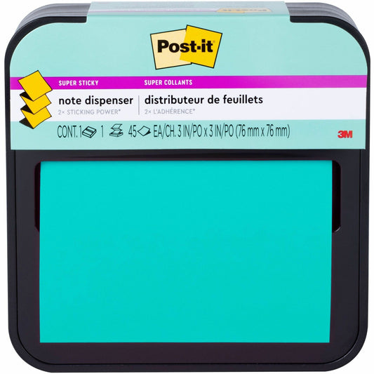 Post-it&reg; Pop-Up Notes Dispenser for 3 in x 3 in Notes, Wave Design - Black