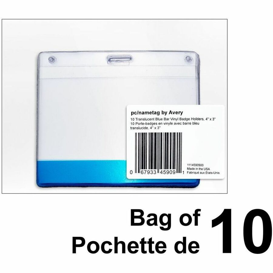 Avery&reg; Translucent Colour Bar Vinyl Name Tag Holder - 45909