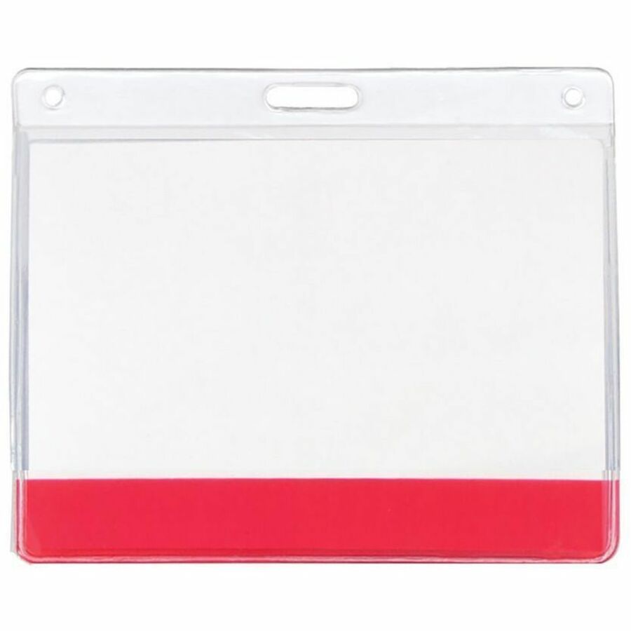Avery Translucent Colour Bar Vinyl Name Tag Holders Pack of 10 Holders, Red
