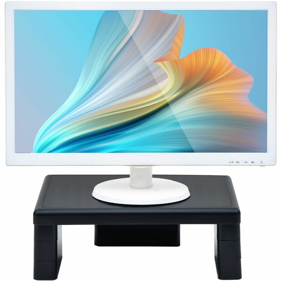 DAC&reg; Stax MP-107x2 Ergonomic Height-Adjustable Monitor Riser/Laptop Stand, Black, 2 Pack - 02160