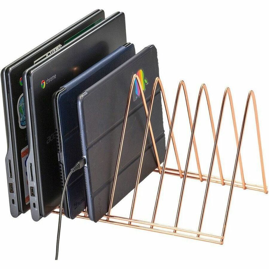 Officemate Triangular Wire File Sorter, Rose Gold - 93151