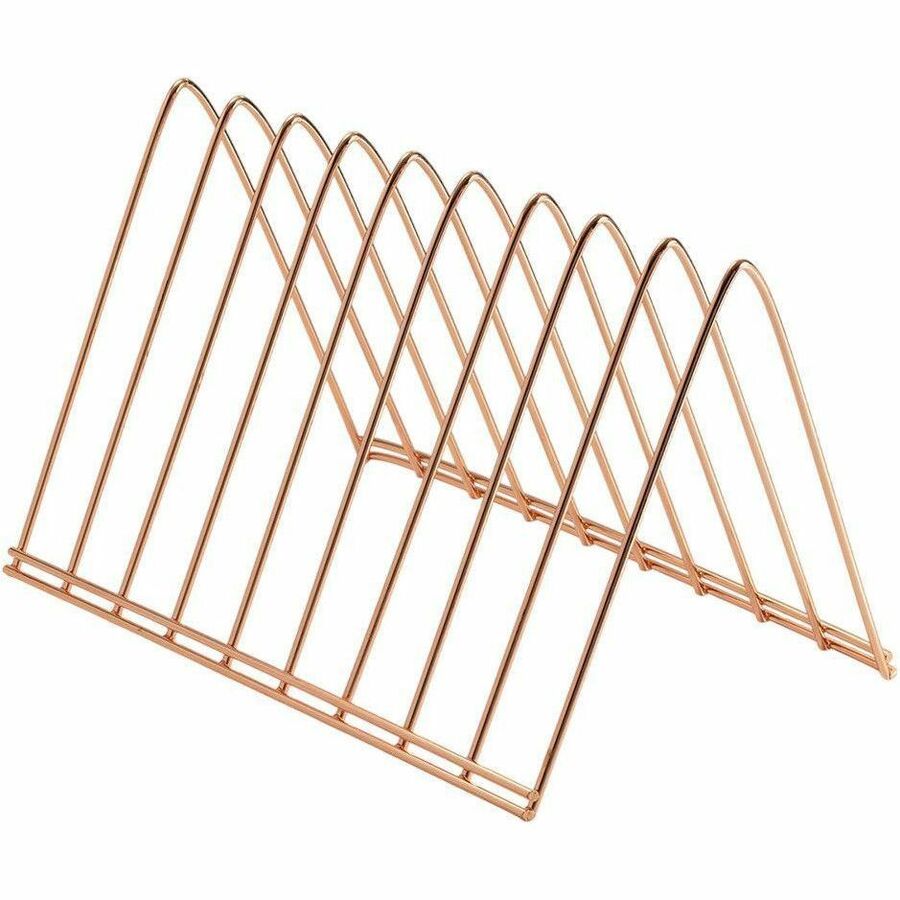 Officemate Triangular Wire File Sorter, Rose Gold