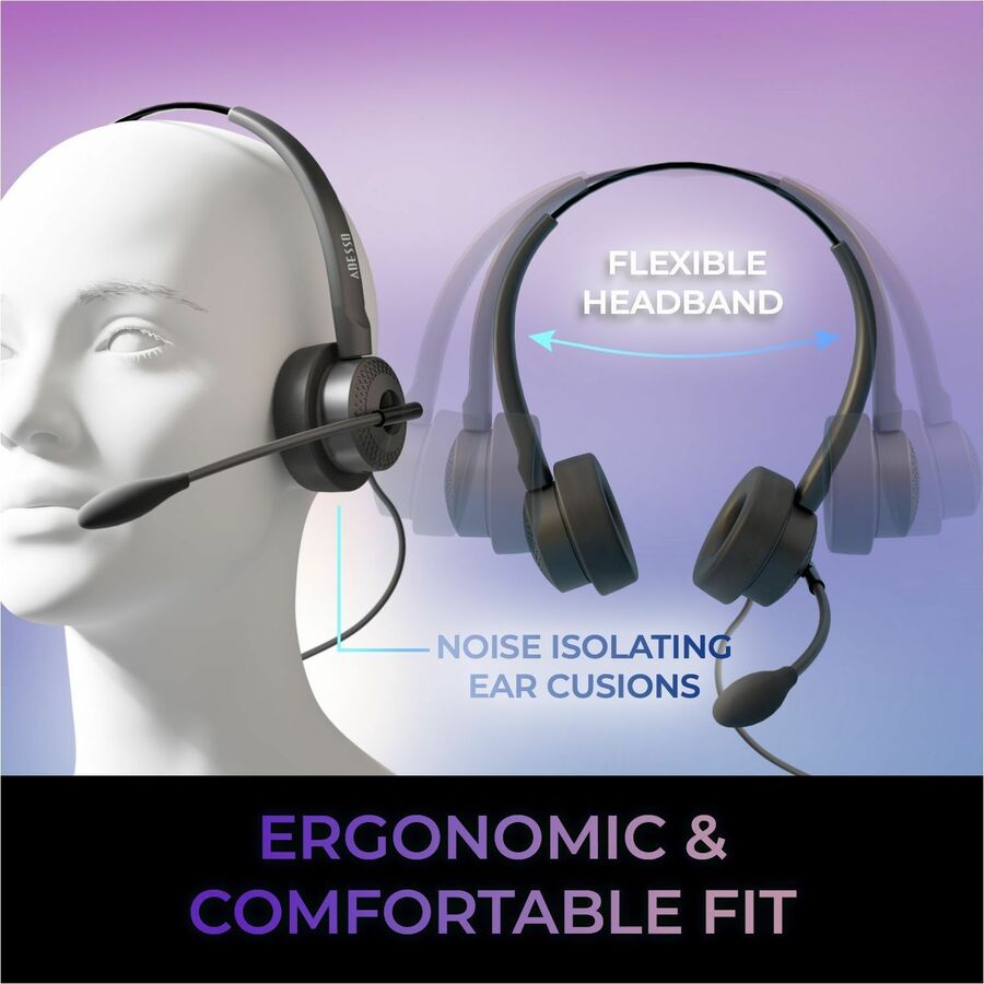 Adesso Xtream P7 Wired Stereo Headset With AI Controls - XtreamP7