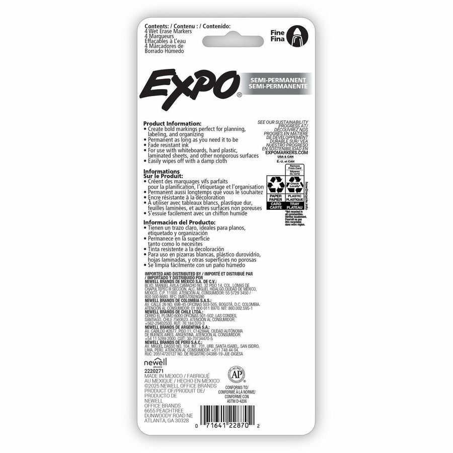 Expo Wet Erase Markers, Fine Tip - 2211318