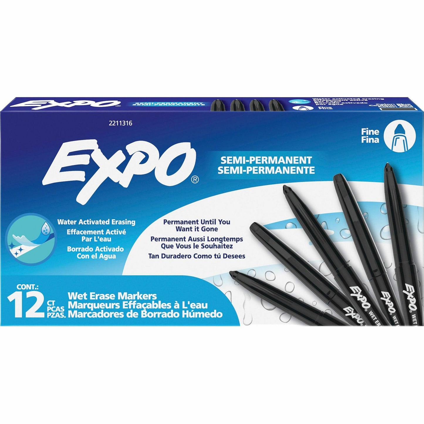 Expo Wet Erase Markers, Fine Tip