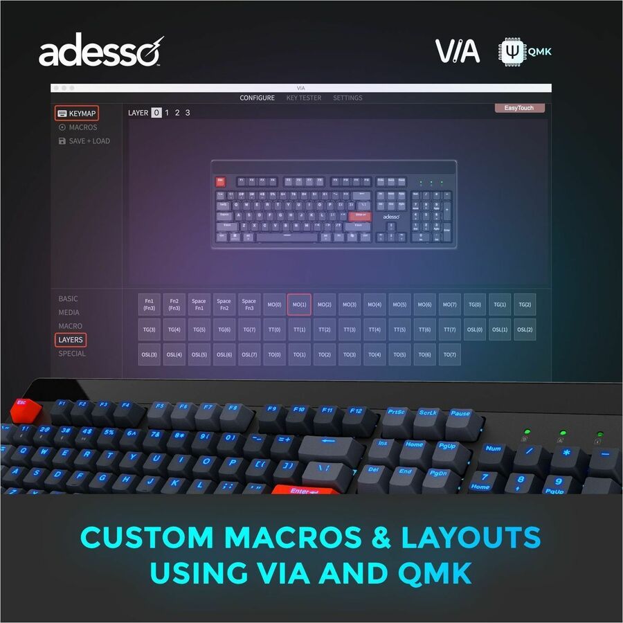 Adesso Easy Touch 1300 Keyboard - EASYTOUCH 1300