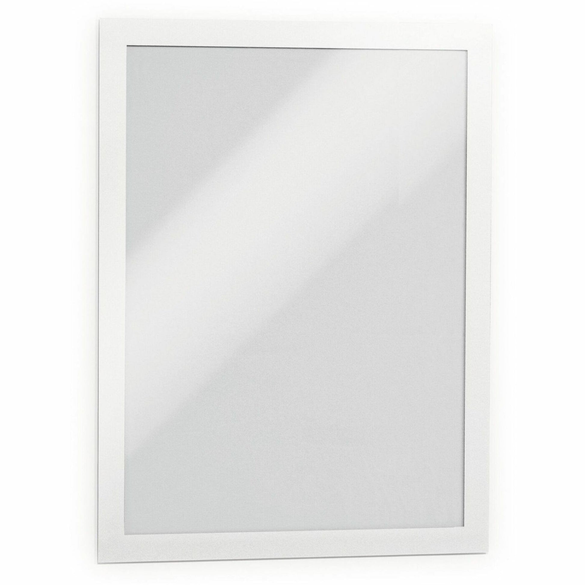 Self-adhesive A4 info-frame with magnetic, fold-up front. Ideal for non-permanent displays.