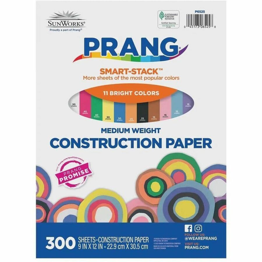 Prang Construction Paper Smart-Stack Assortments - P6525