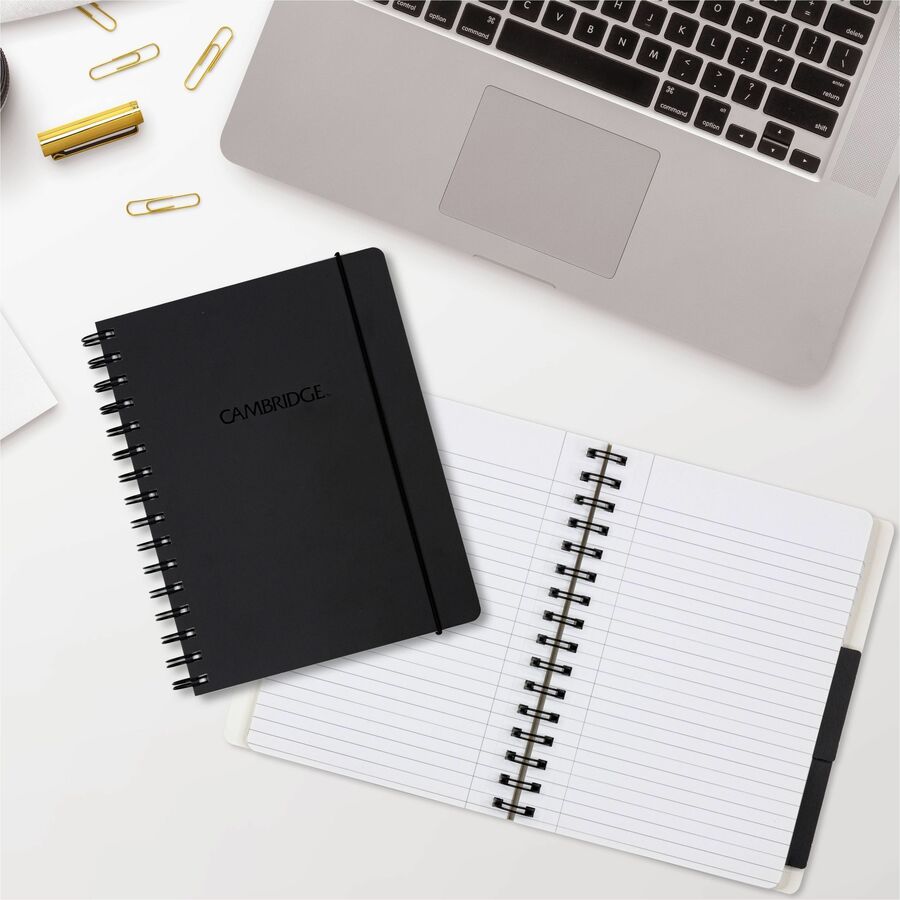 Cambridge Tabbed Notebook, Small, black, 8x6 - 590535