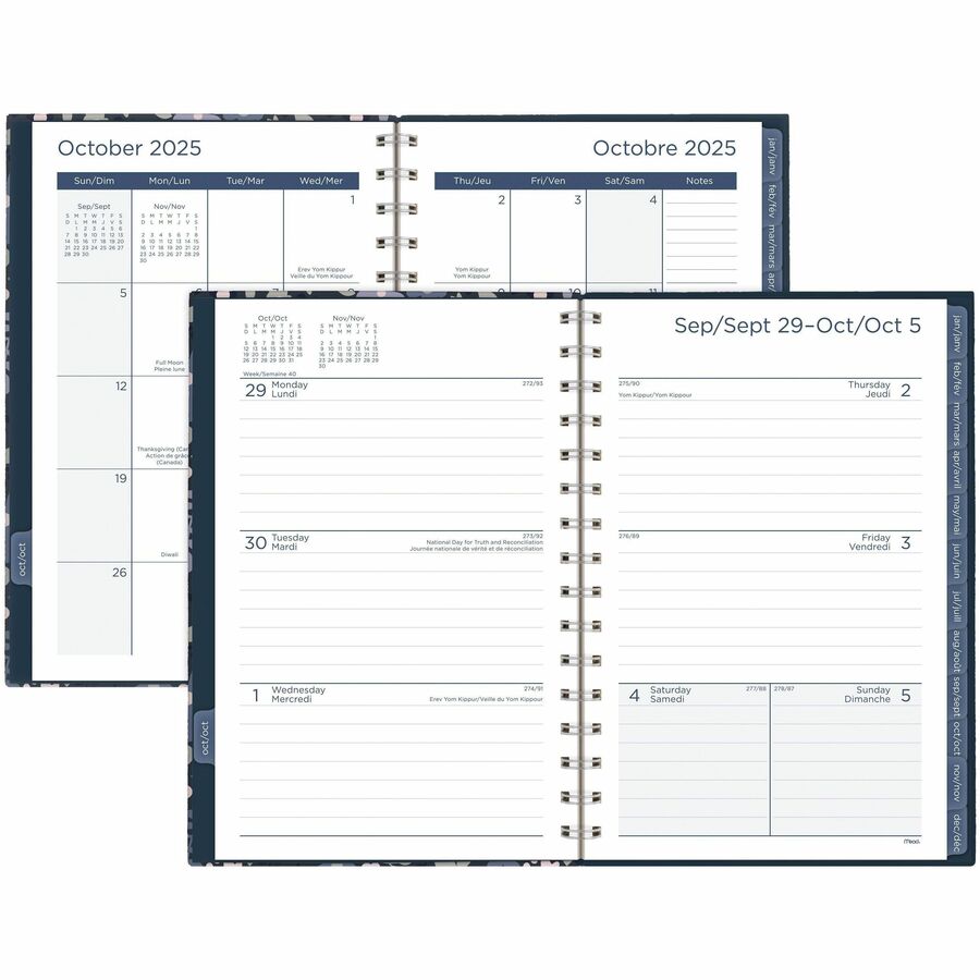 Mead Caprice Weekly/Monthly Planner, (15 Months), 8-1/2" x 6" , Bilingual - 6221-200F-26