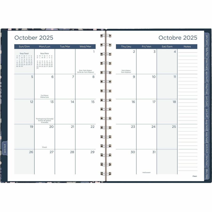 Mead Caprice Weekly/Monthly Planner, (15 Months), 8-1/2" x 6" , Bilingual - 6221-200F-26