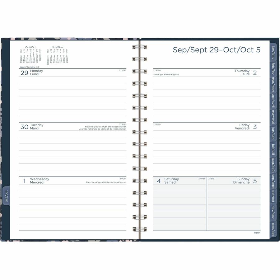 Mead Caprice Weekly/Monthly Planner, (15 Months), 8-1/2" x 6" , Bilingual - 6221-200F-26