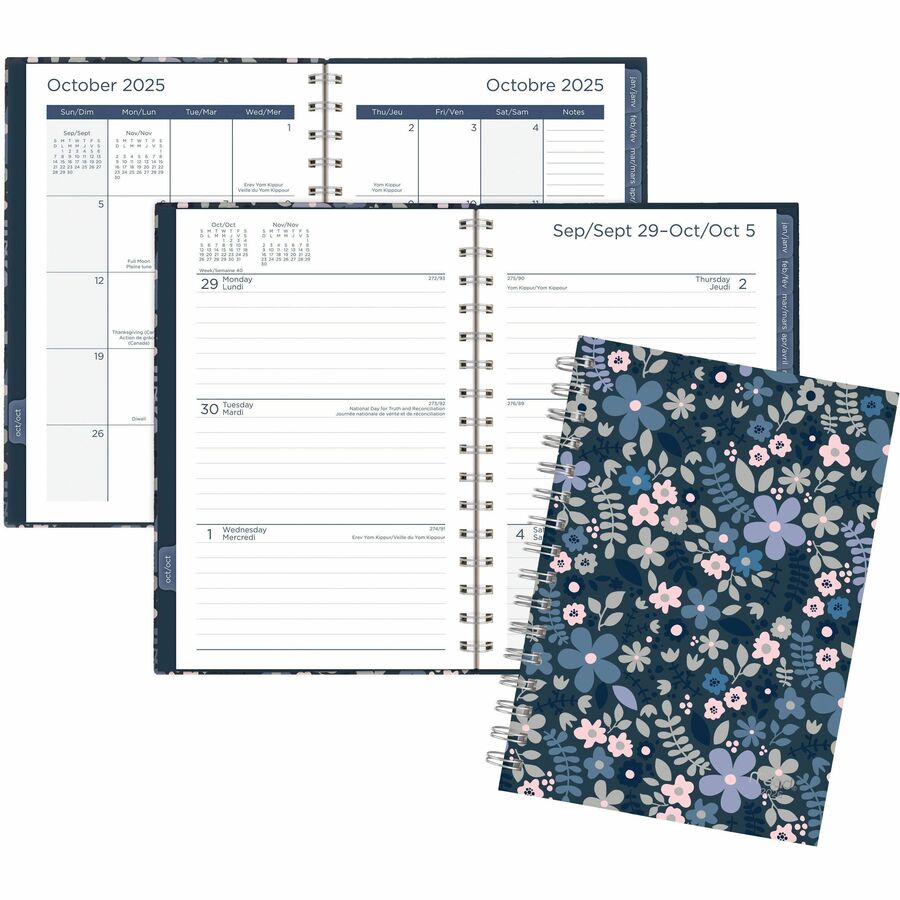 Mead Caprice Weekly/Monthly Planner, (15 Months), 8-1/2" x 6" , Bilingual - 6221-200F-26