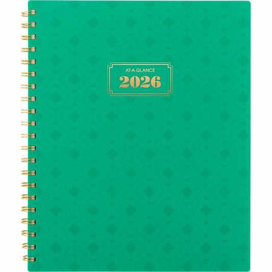At-A-Glance Badge Weekly/Monthly Planner, 11" x 9" , Bilingual, Green