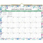 Blueline Wildflowers Monthly Wall Calendar. 15" x 12" , Bilingual