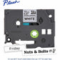 Brother Genuine P-touch TZeS231 BK on WHT Label Tape, Strong Adhesive Lam., 12mmX8m - TZES231G