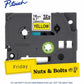 Brother Genuine P-touch TZe641 BK on YL Label Tape, Laminated, 18mmX8m - TZE641G