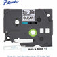 Brother Genuine P-touch TZe111 BK on CLR Label Tape, Laminated, 6mmX8m - TZE111G