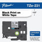 Brother Genuine P-touch TZe231 BK on WHT Label Tape, Laminated, 12mmX8m - TZE231G