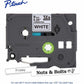 Brother Genuine P-touch TZe221 BK on WHT Label Tape, Laminated, 9mmX8m - TZE221G