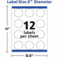 Avery&reg; Glossy White Round Labels2" Diameter - 22807-NVXC