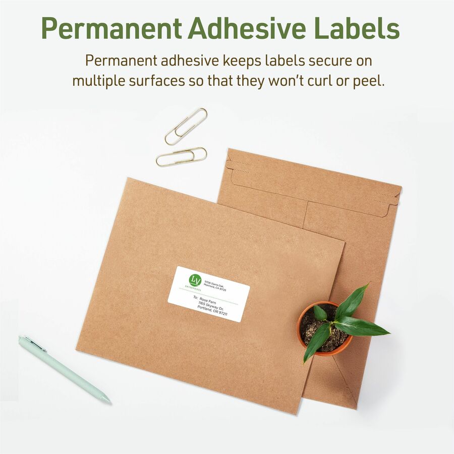 Avery&reg; Eco-Friendly Shipping Labels for Laser and Inkjet Printers, 2" x 4" - 48163-NVXC